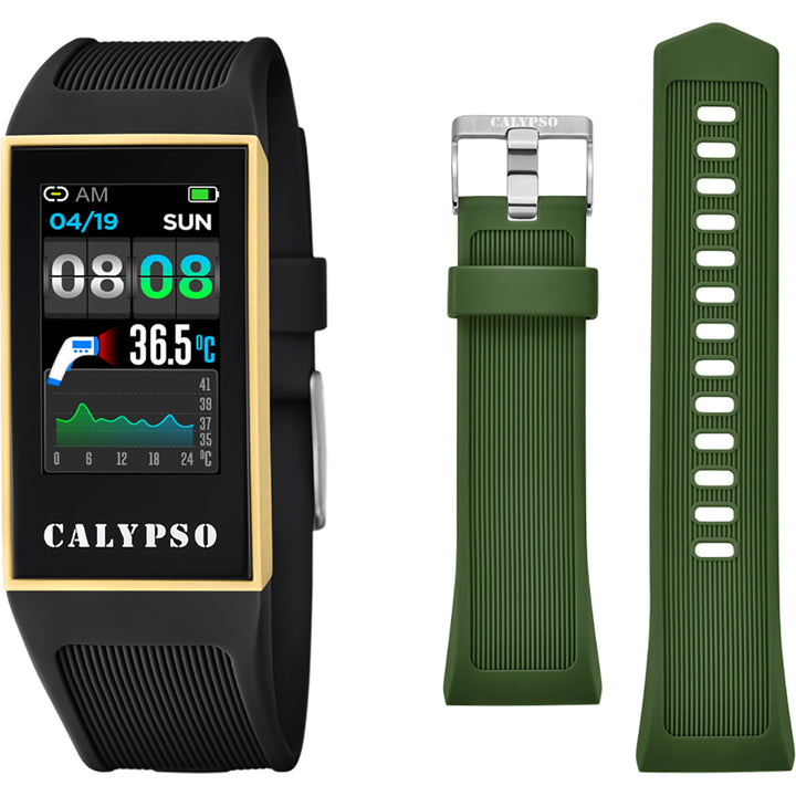 Orologio Uomo Bambino Calypso Smartwatch Doppio Cinturino Nero Verde K8502/4