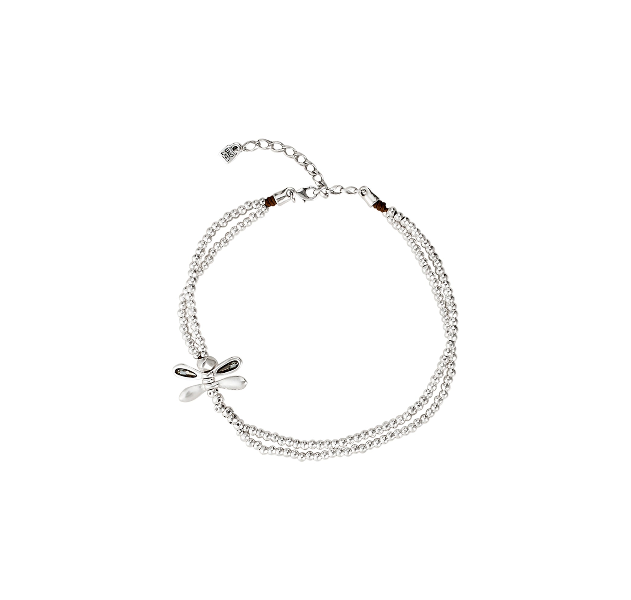 Collana Donna Uno De 50 Con Libellula E Swarovski Di Colore Grigio