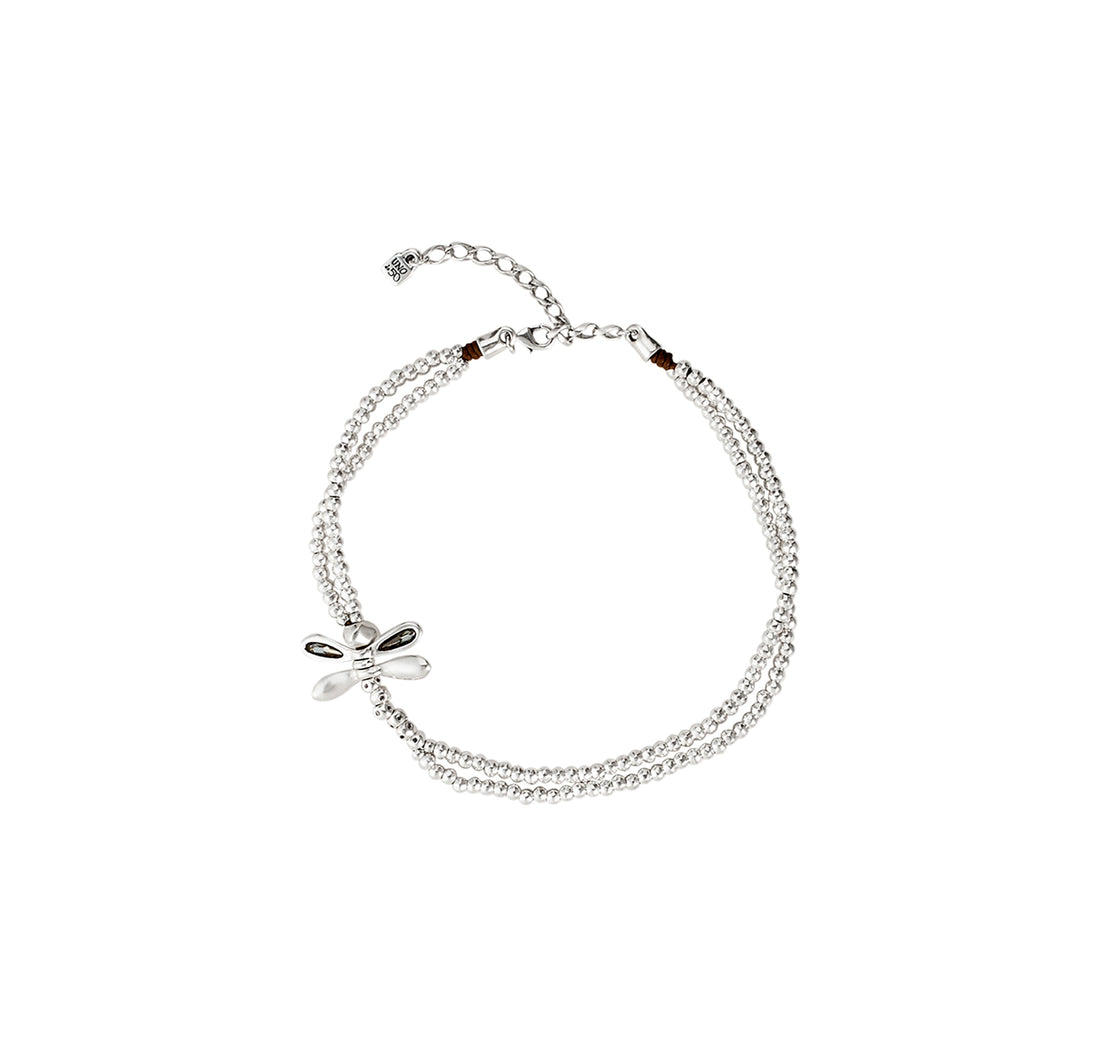 Collana Donna Uno De 50 Con Libellula E Swarovski Di Colore Grigio