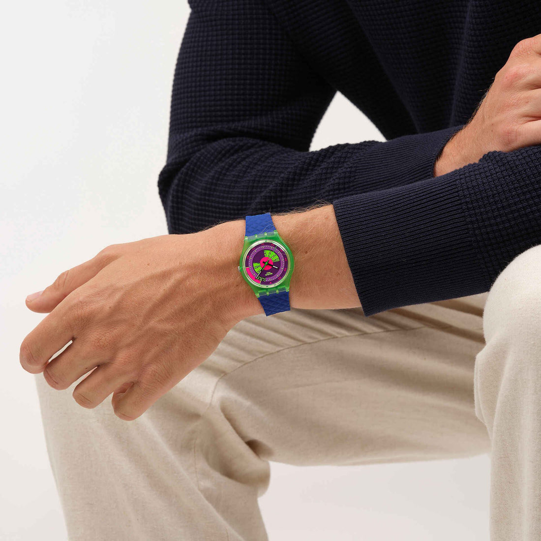 Orologio Unisex Bambino Swatch Neon Skychart SO28G704