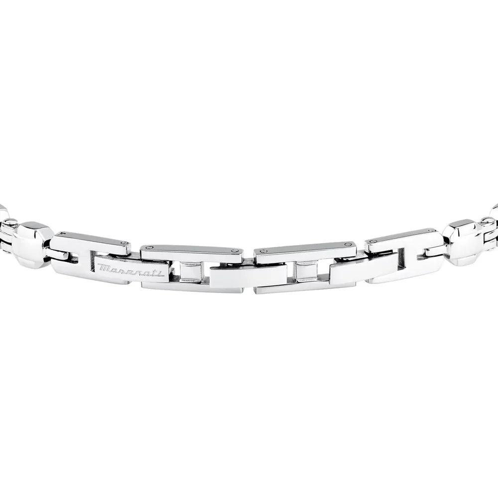 Bracciale Uomo Acciaio Maserati Sapphire Logo Centrale Blu Semirigido JM3335AXO12