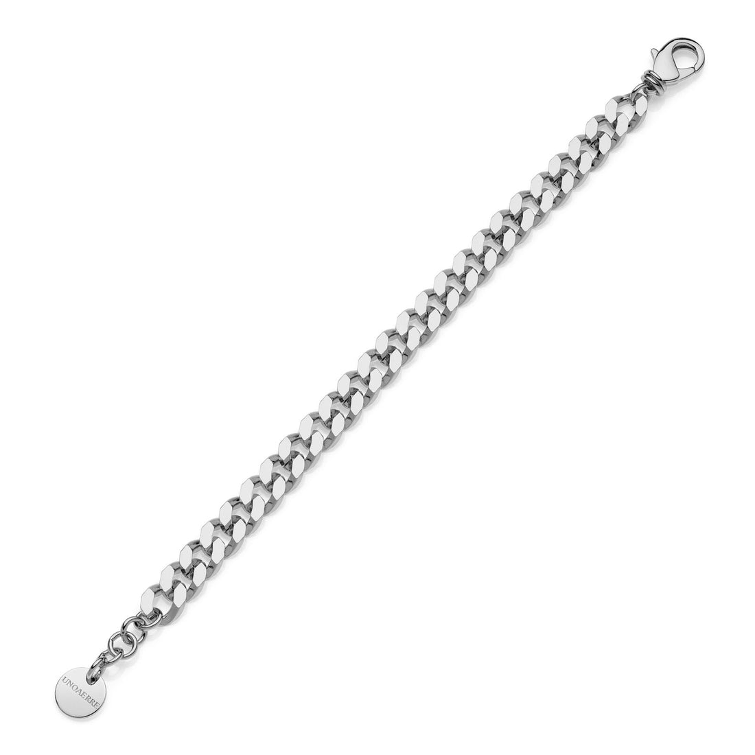 Bracciale Donna Unoaerre Bronzo Argentato Maglia Groumette Schiacciata 540222