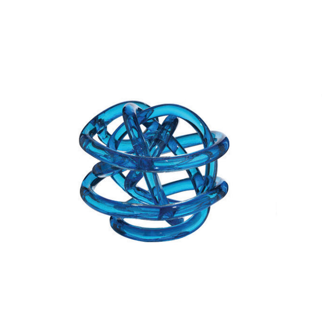 Scultura Cristallo Onlylux Nodo Dell'Amore Blu Glitter 14 cm OL02369