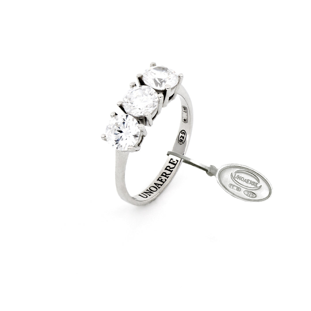 Anello Donna Unoaerre Argento Bianco Trilogy Zirconi Bianchi 504483 Misura 11