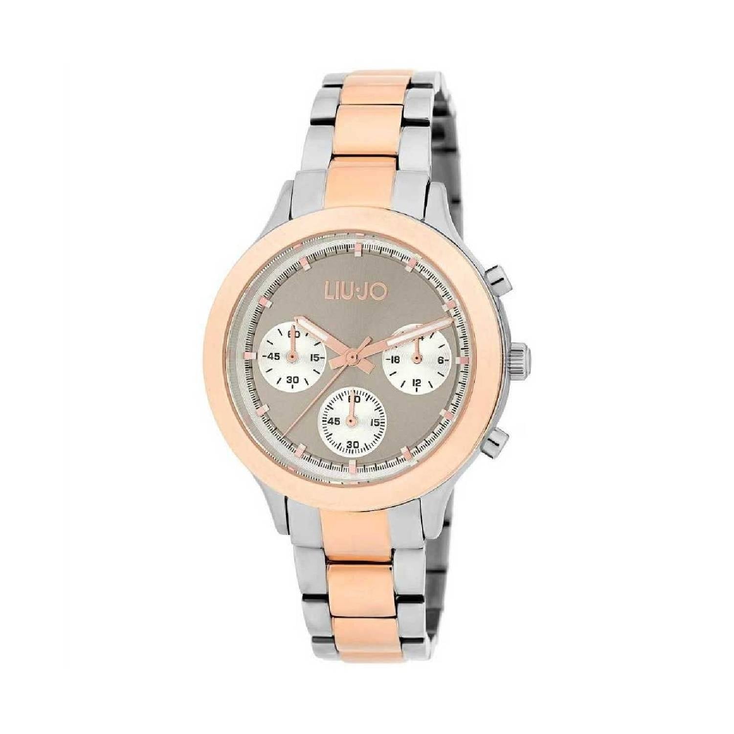 Orologio Donna Acciaio Liu Jo Greta Quarzo Cronografo Bicolore Bianco Rosè