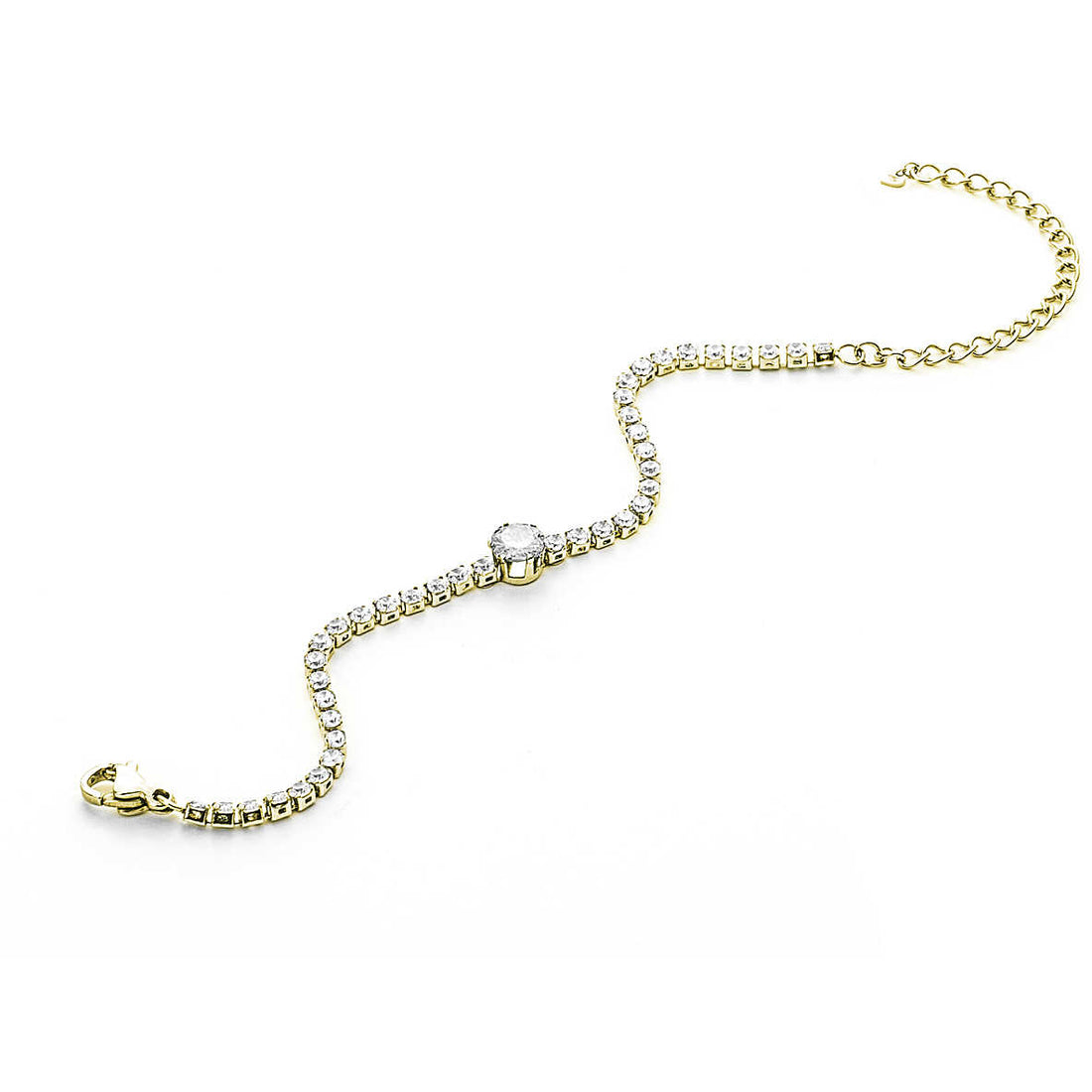 Bracciale Tennis Donna 4US Cesare Paciotti Acciaio dorato Con Zirconi bianchi 4UBR4818W
