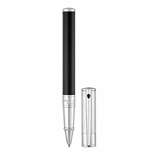 Penna Uomo Dupont Sfera Roller Acciaio D-INITIAL Smalto Nero Cappuccio 262201