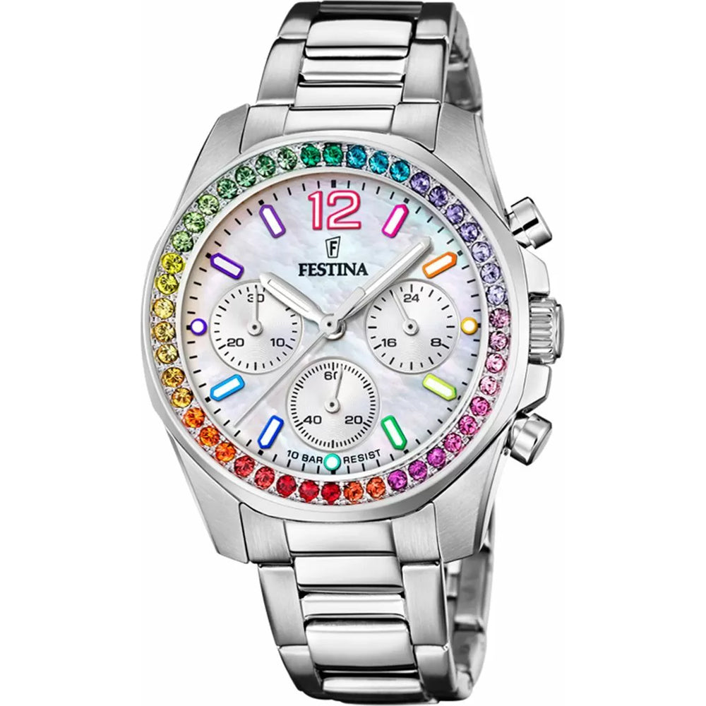Orologio Donna Festina Al Quarzo crono Zirconi Colorati F20606/2