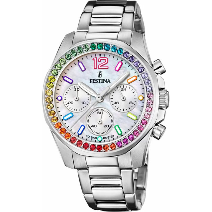 Orologio Donna Festina Al Quarzo crono Zirconi Colorati F20606/2