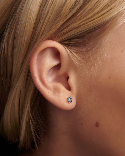 Orecchini Donna Bambina PDPaola Argento 925 Zirconi Bianchi Blu AR02-384-U