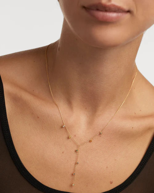 Collana Donna PDPaola Argento Dorato 925 Zirconi Verde Blu Rosa CO01-864-U
