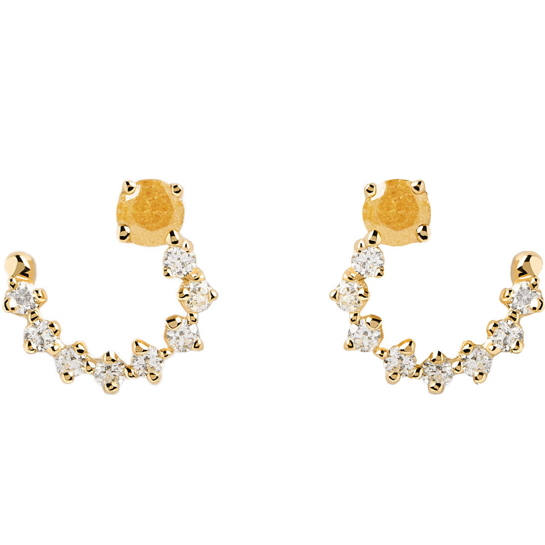 Orecchini Donna PDPaola Argento Dorato 925 Zirconi Colorati AR01-558-U