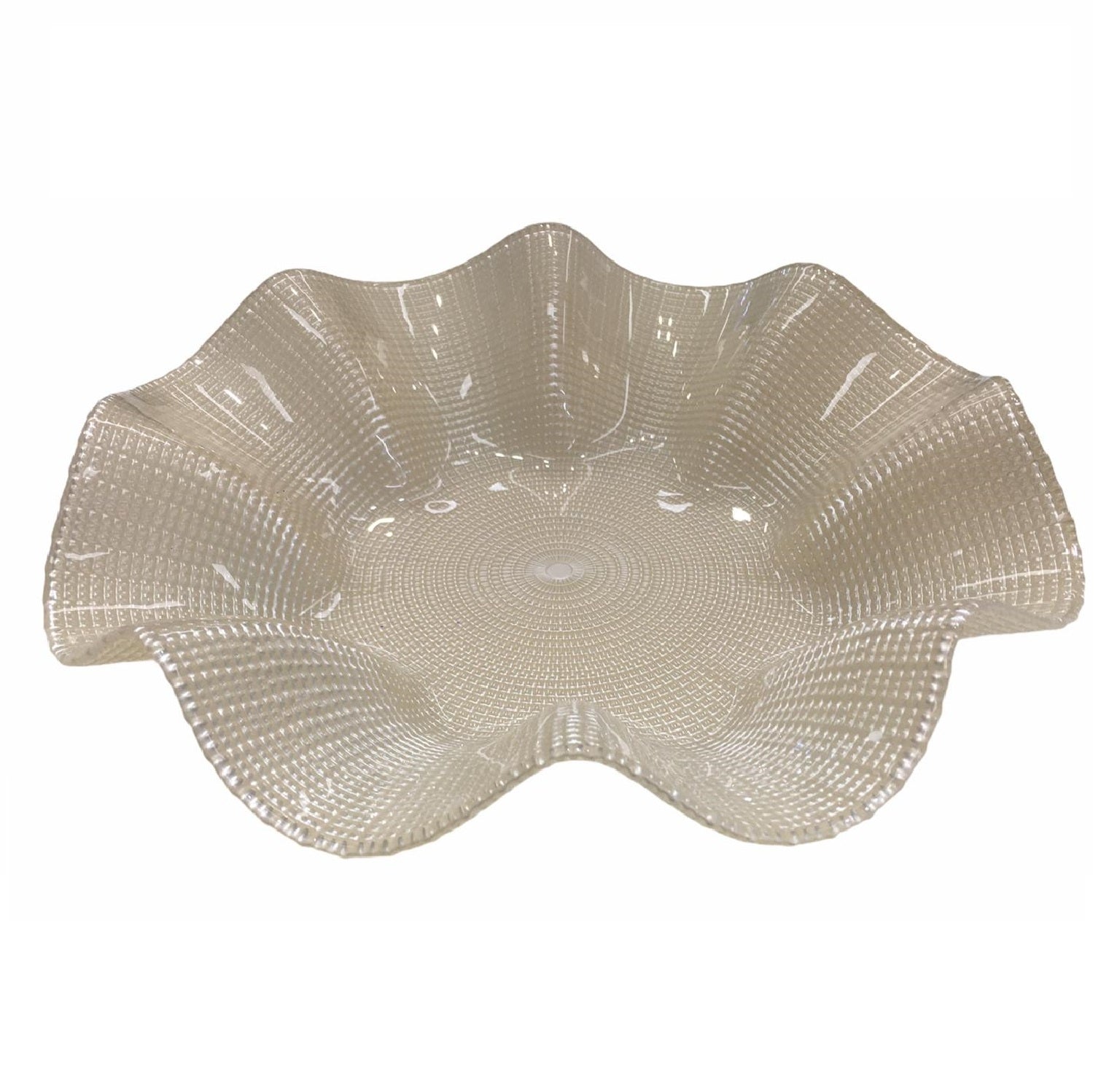 Centrotavola cristallo Onlylux Mosaico perla cm 34 OL02506
