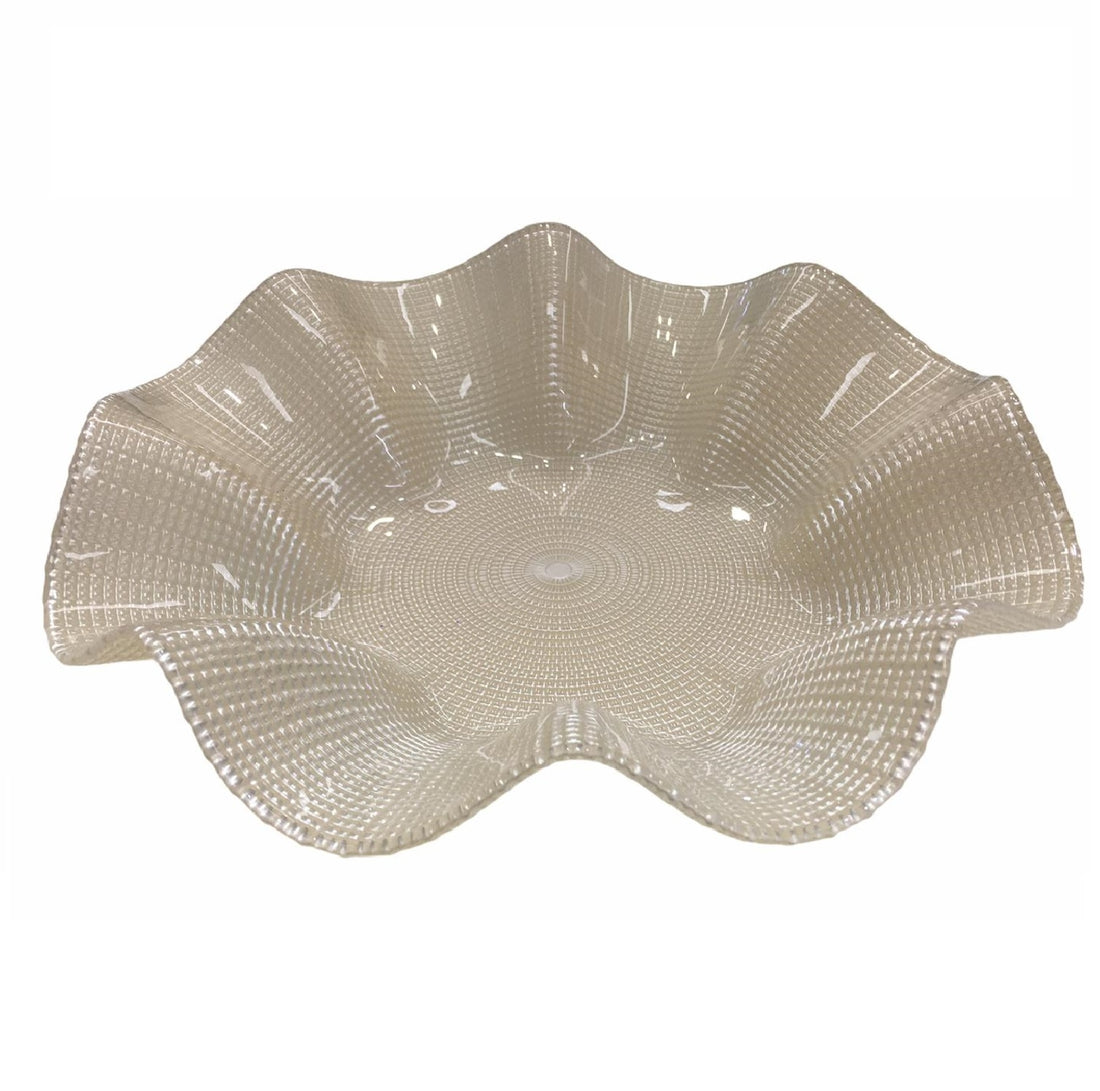Centrotavola cristallo Onlylux Mosaico perla cm 34 OL02506