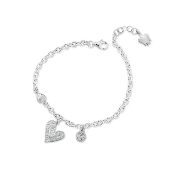 Bracciale Donna Roberto Giannotti Argento 925 Pendente Cuore Zirconi Disco GIA416