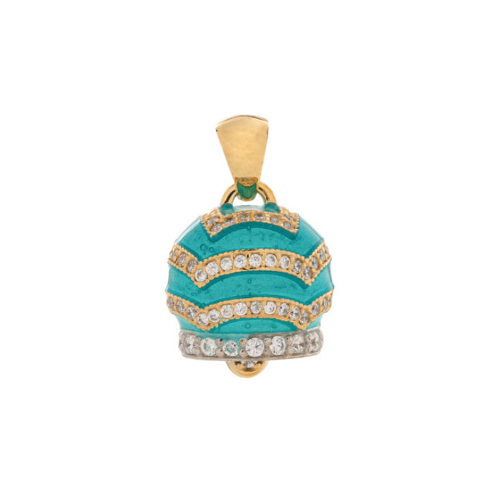 Ciondolo La Campanella di Capri Argento Porta Fortuna Smalto Turchese CN21D2-ORO