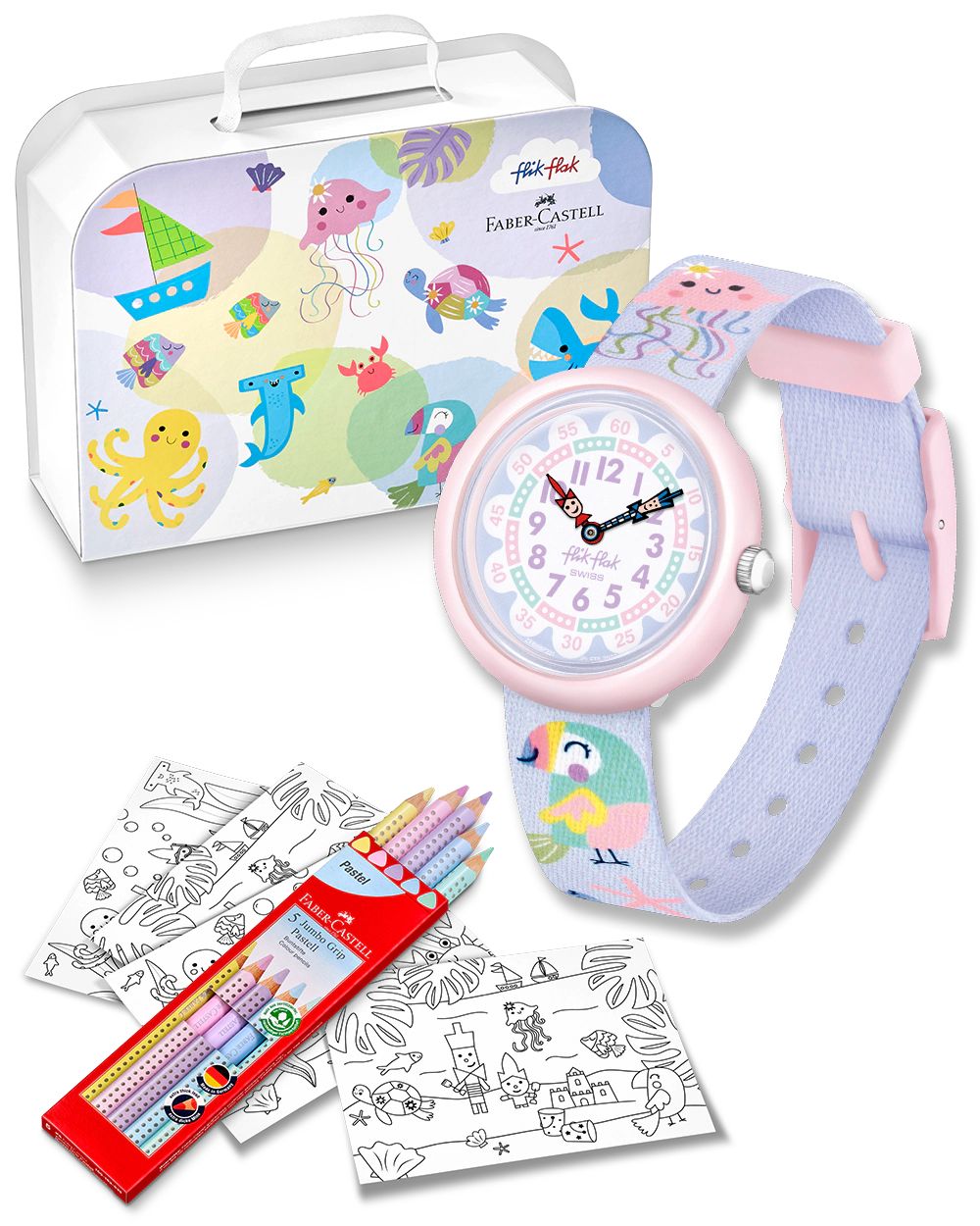 Special Box Orologio Bambina Swatch Flik Flak Color In Pastel ZFBNP231