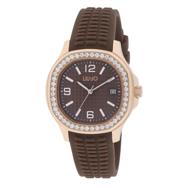 Orologio Donna Liu Jo Acciaio Dorato Gomma Marrone TLJ2636