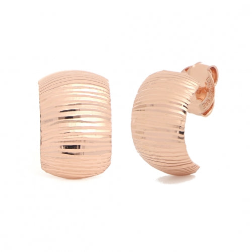 Orecchini Donna Unoaerre Bronzo Rosato Semicerchio Sfaccettato Lucido 512222