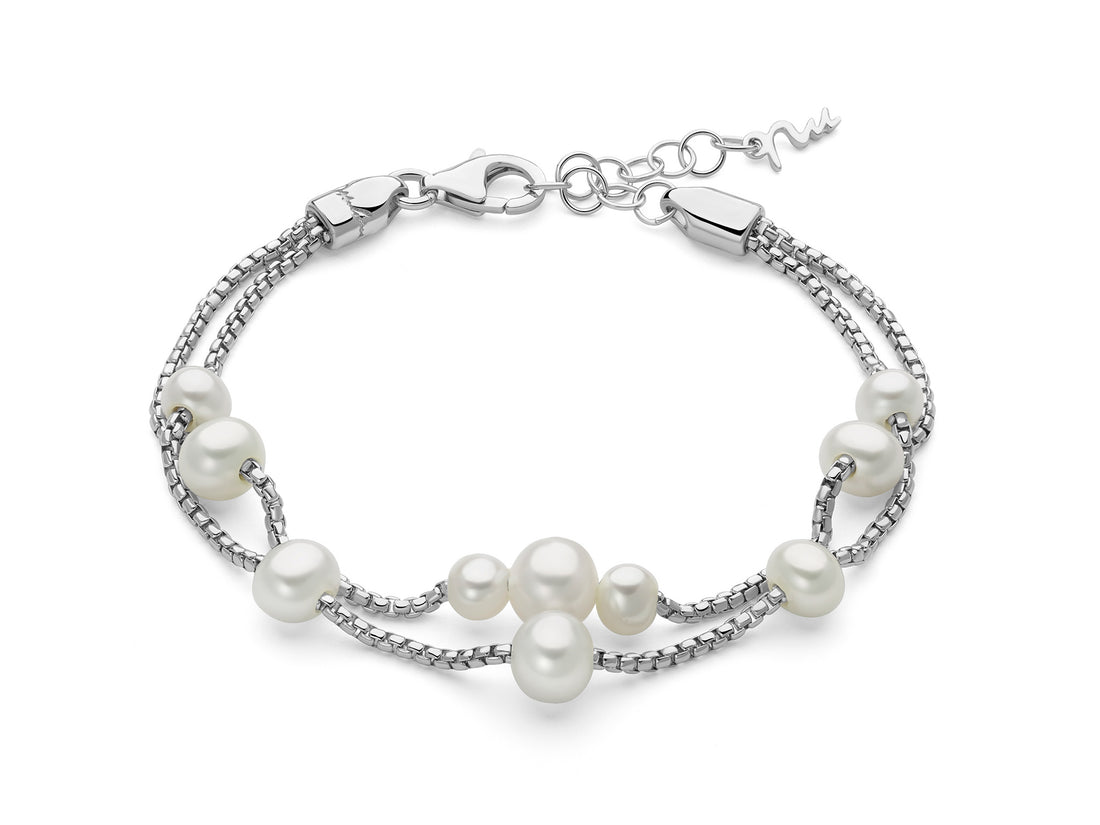 Bracciale Donna Miluna Argento 925 Miss Italia Perle Bianche  PBR3617