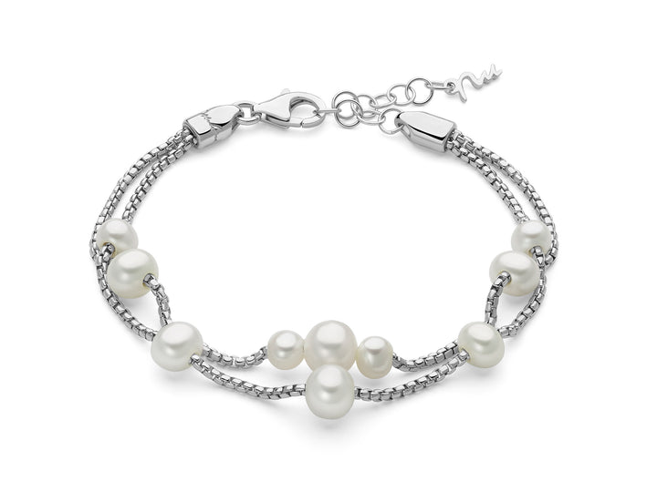 Bracciale Donna Miluna Argento 925 Miss Italia Perle Bianche  PBR3617