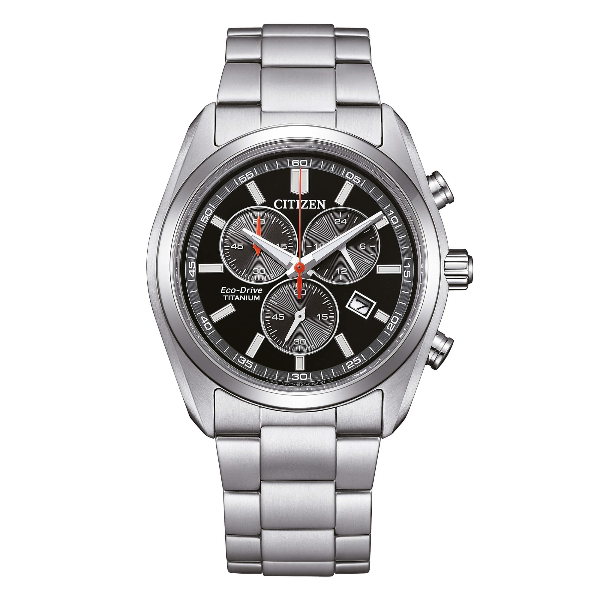 Orologio Uomo Citizen Nero Eco-Drive Cronografo Titanio Data AT2590-59E