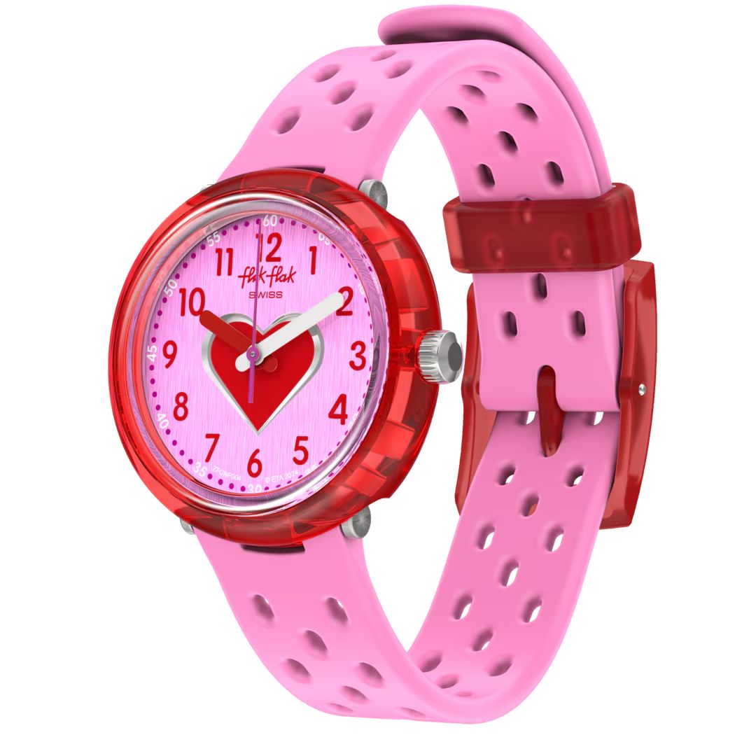 Orologio Bambina Swatch Flik Flak FIZZ IN PINK Rosa Cuore ZFCNP004