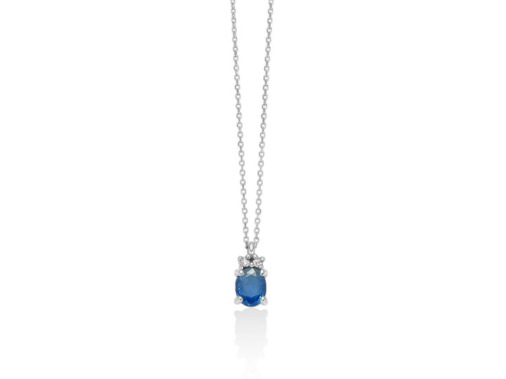 Collana Donna Miluna Zaffiro oro 375 Ovale e Diamanti CLD4661X