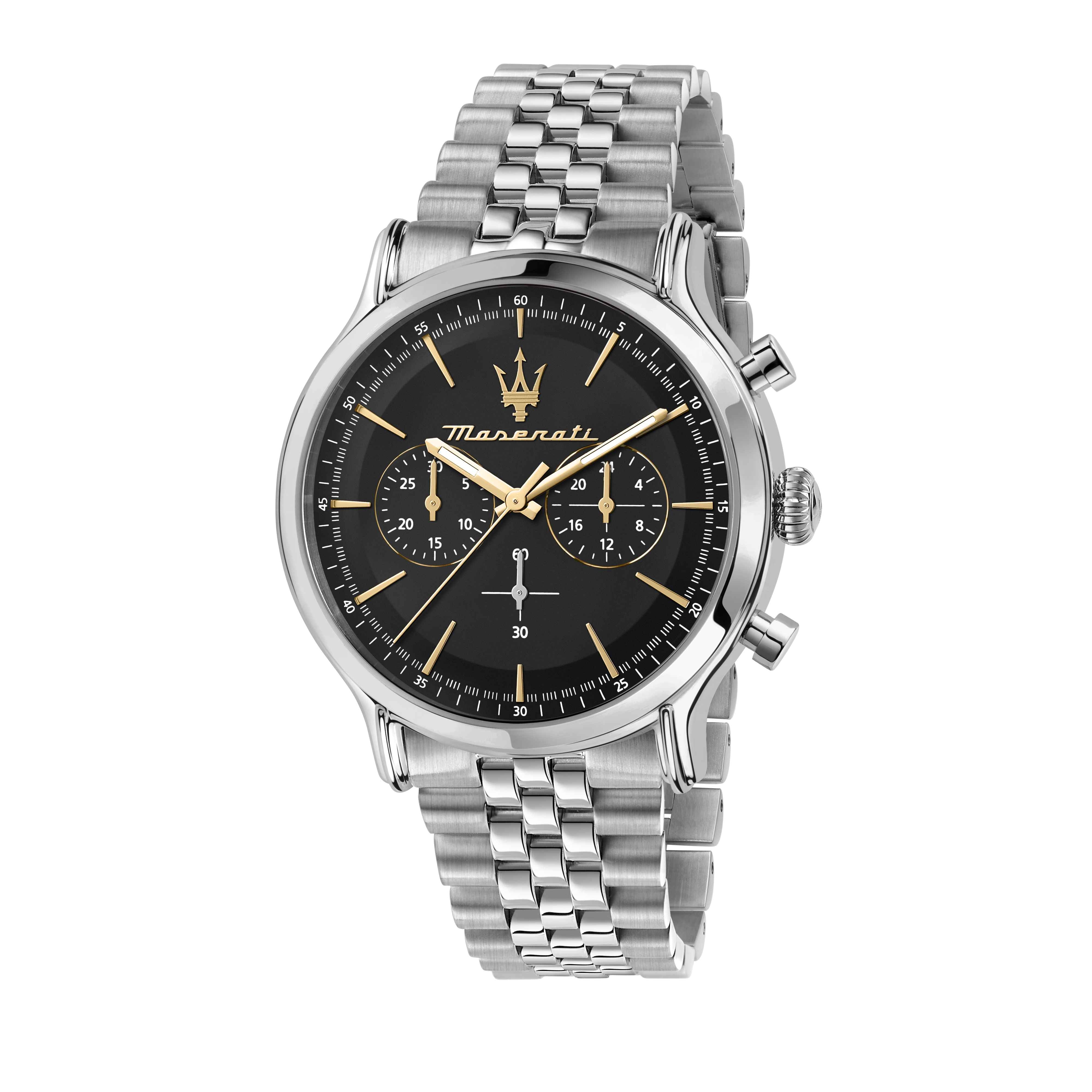 Orologio Uomo Maserati Acciaio Epoca Quarzo Cronografo Nero Dorato R8873618017