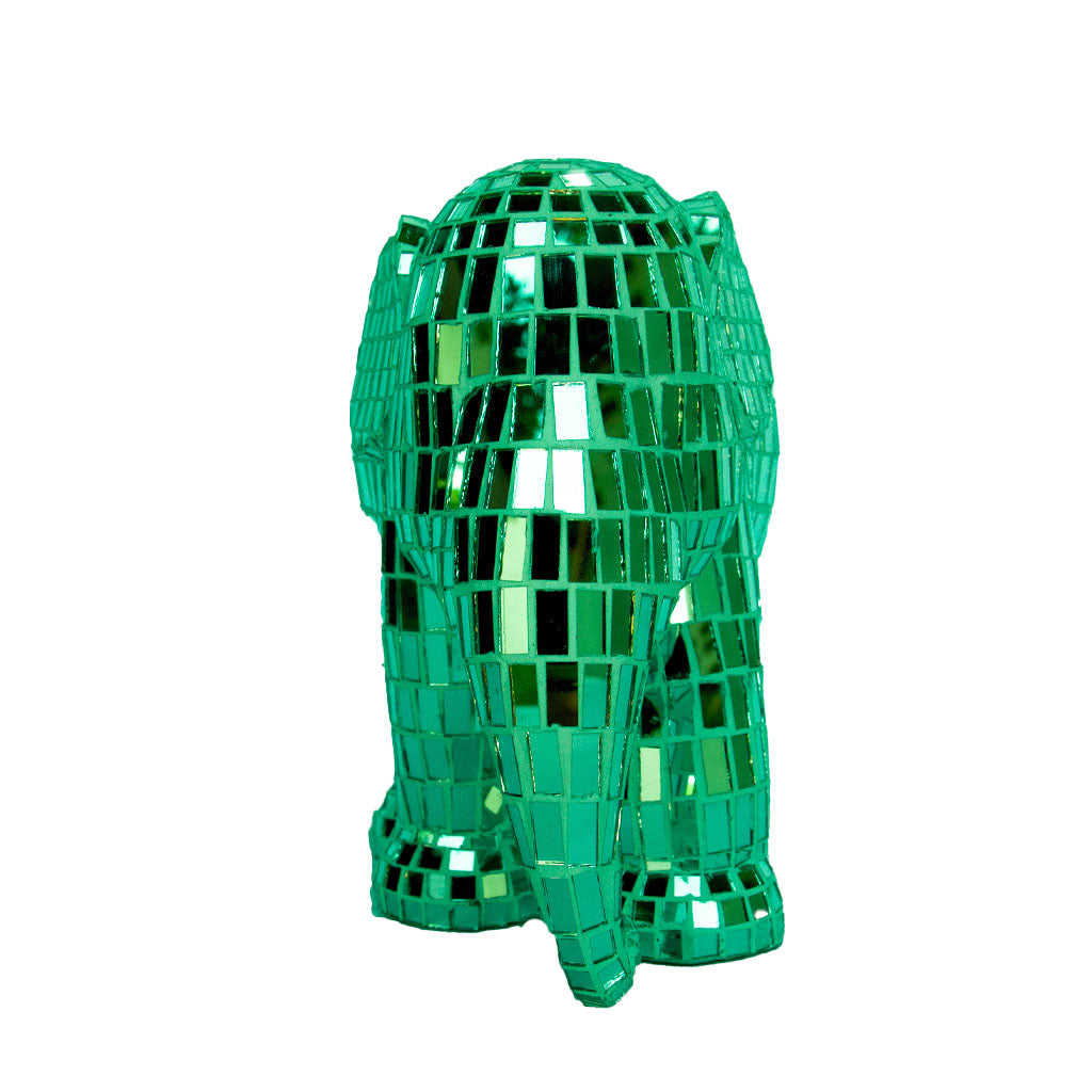 Scultura Elefante Onlylux Disco Lavorazione Stroboscopica Verde 15cm 8858831264281