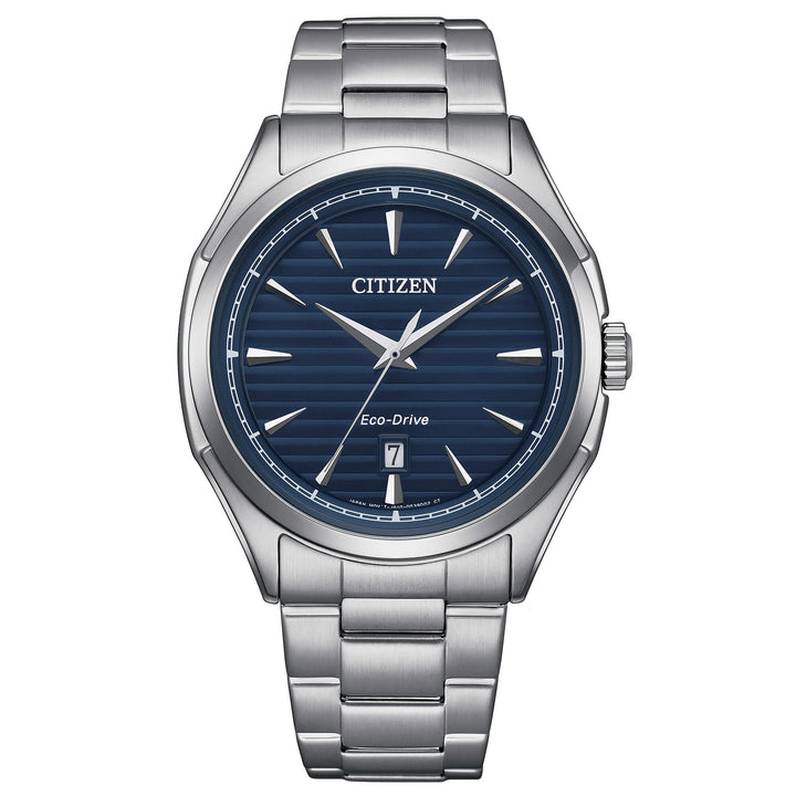 Orologio Uomo Citizen Eco Drive OF Classic Elegance Solo Tempo Data Blu AW1750-85L