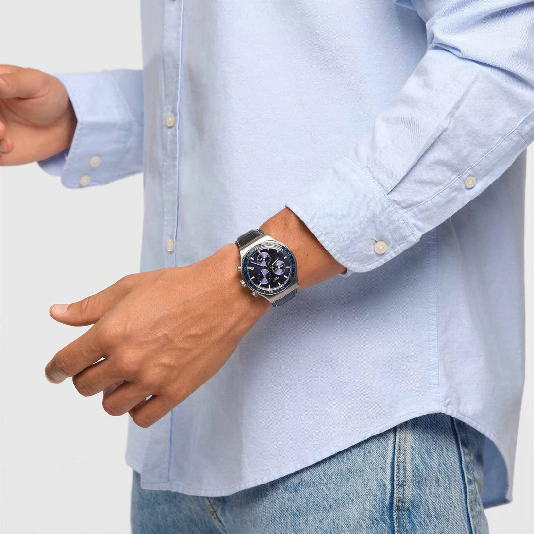 Orologio Uomo Swatch Quarzo Cobalt Lagoon Cronografo Blu YVS496