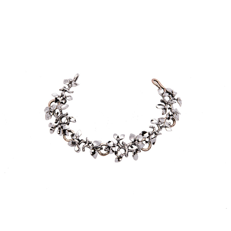 Bracciale Donna Nemoris Argento 925 Bronzo Rosè Bosco Fiori Rami BBF01