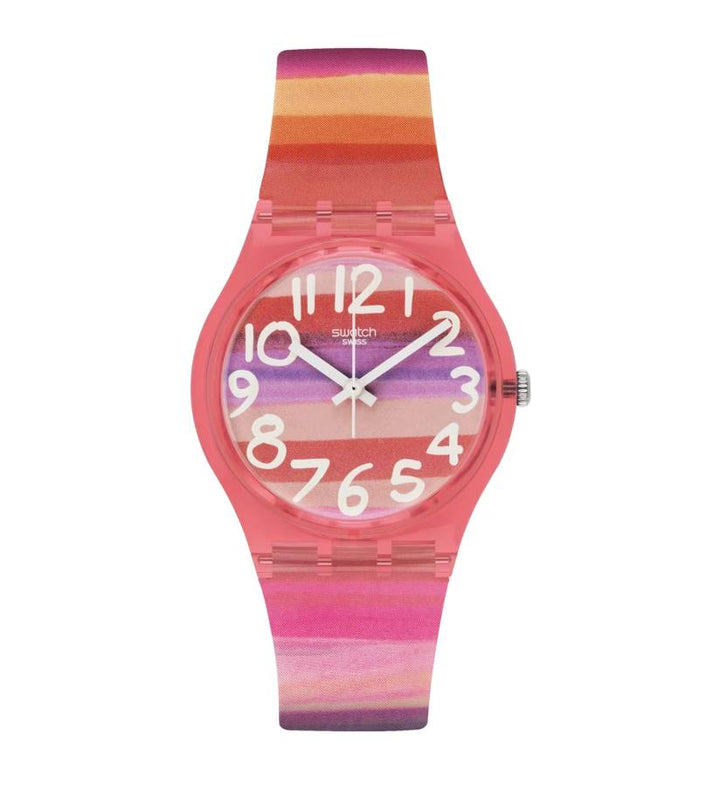 Orologio Donna Bambina Swatch Astilbe Rosa Alba Tramonto Quarzo GP140