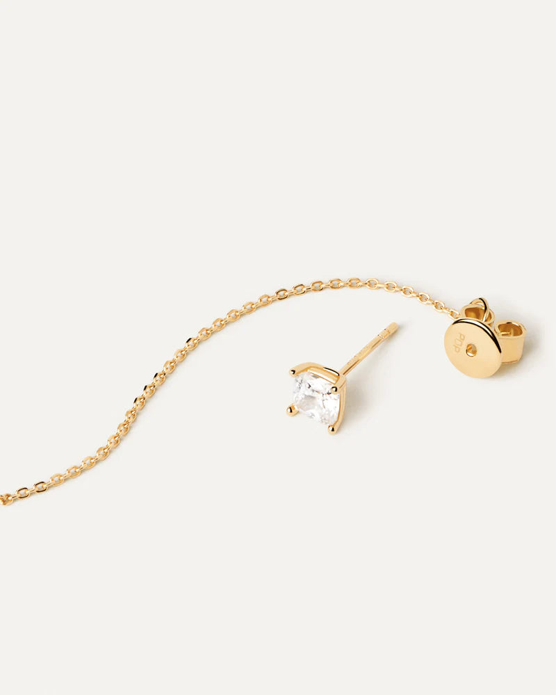 Orecchini Donna PDPaola Argento Dorato Punto Luce Lungo AR01-997-U