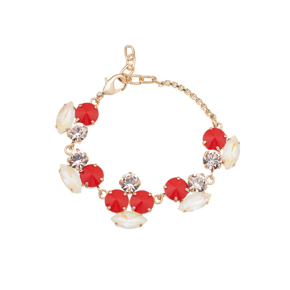 Bracciale Donna Ottaviani Bronzo Dorato Zirconi Rossi Bianchi Rosa 500730B