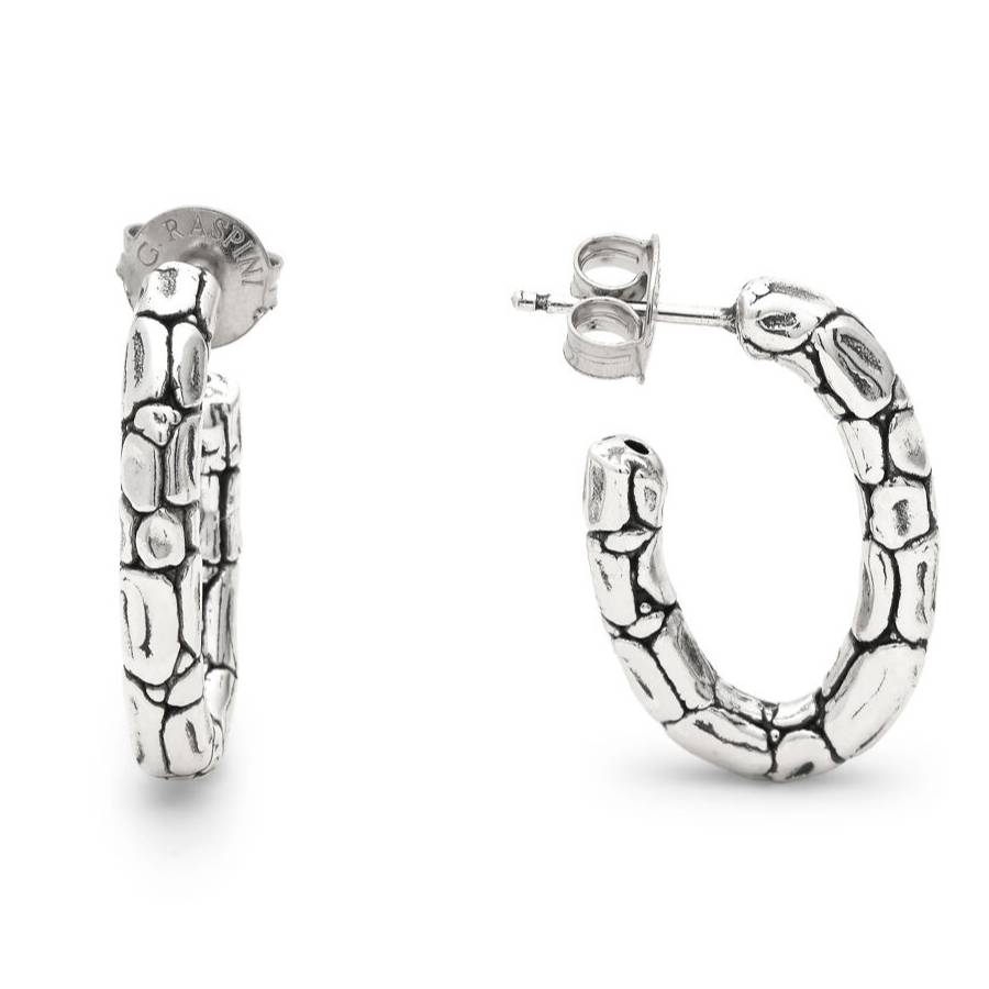 Orecchini Donna Giovanni Raspini Argento 925 Ovale Croco 12594