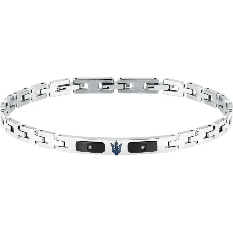 Bracciale Uomo Maserati Acciaio Bicolore Targhetta Centrale Rosè Incisa JM125ATY24
