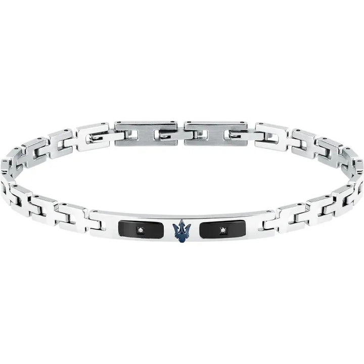 Bracciale Uomo Maserati Acciaio Bicolore Targhetta Centrale Rosè Incisa JM125ATY24