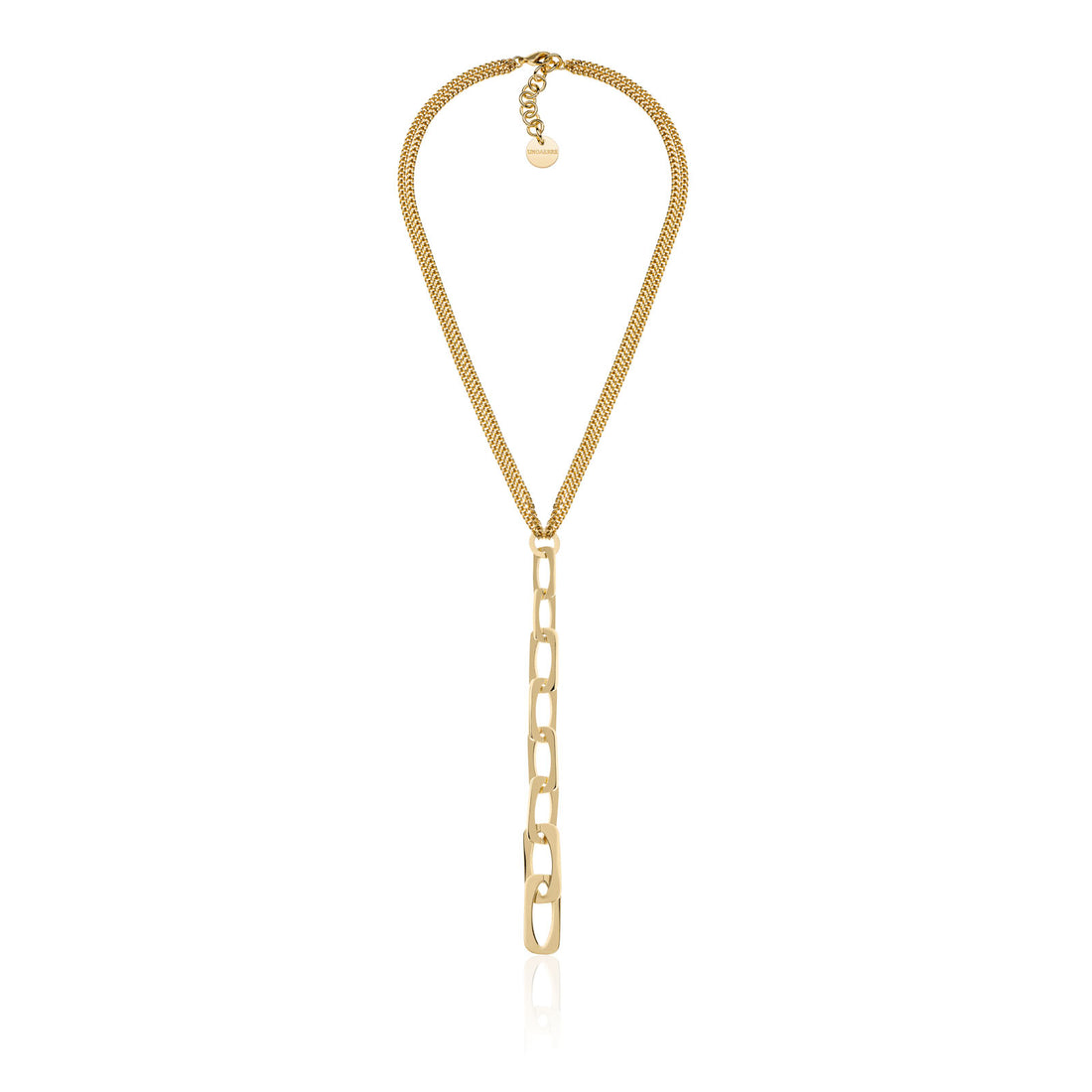 Collana Donna Unoaerre Bronzo Dorato Maglia Anelli Cravatta Lucidi 549538