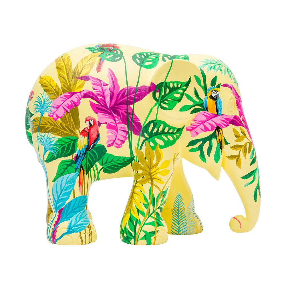 Scultura Elefante Onlylux TROPICAL FOLIAGE 10 cm Resina Dipinto A Mano 8858831246133