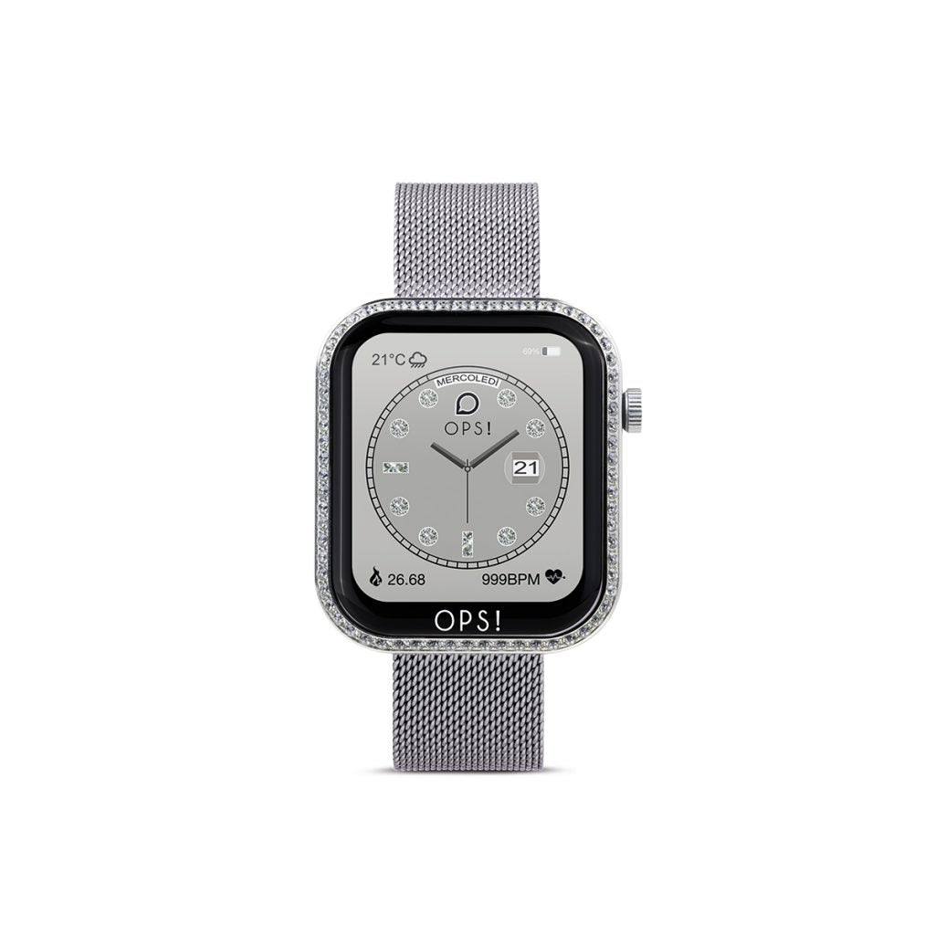 Orologio Donna Ops Smartwatch Call Diamonds Zirconi Bianchi OPSSW-43