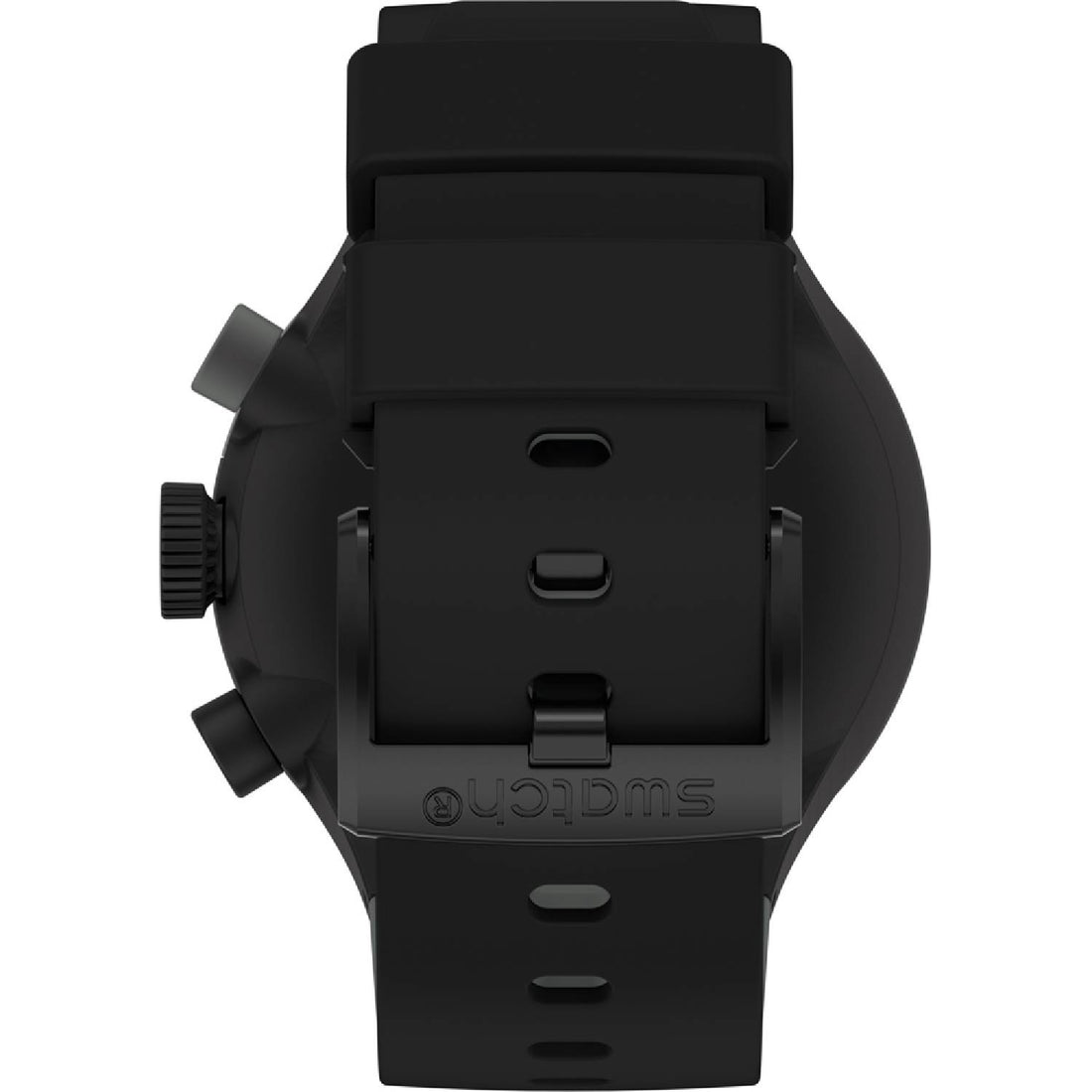 Orologio Uomo Silicone Gomma Swatch Big Bold Nero Cronografo Quarzo SB02B400