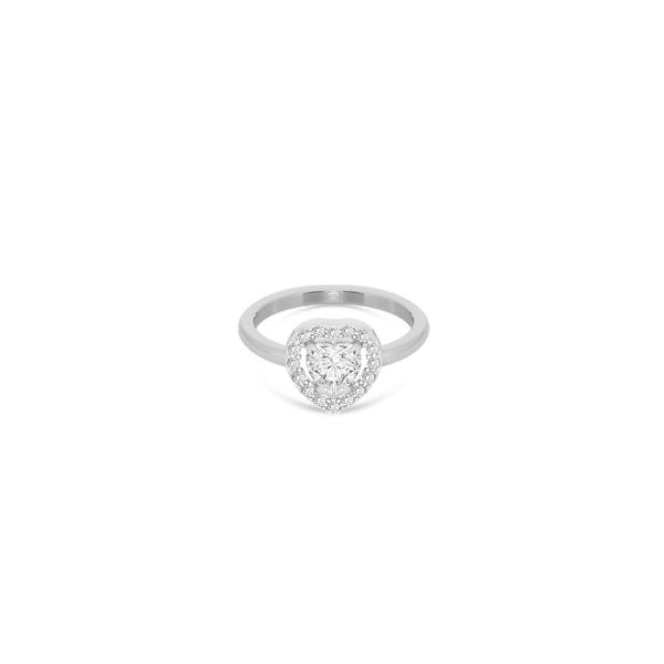 Anello Donna Liu Jo Acciaio Solitario Pietra Cuore Zirconi Bianchi LJ2252M16