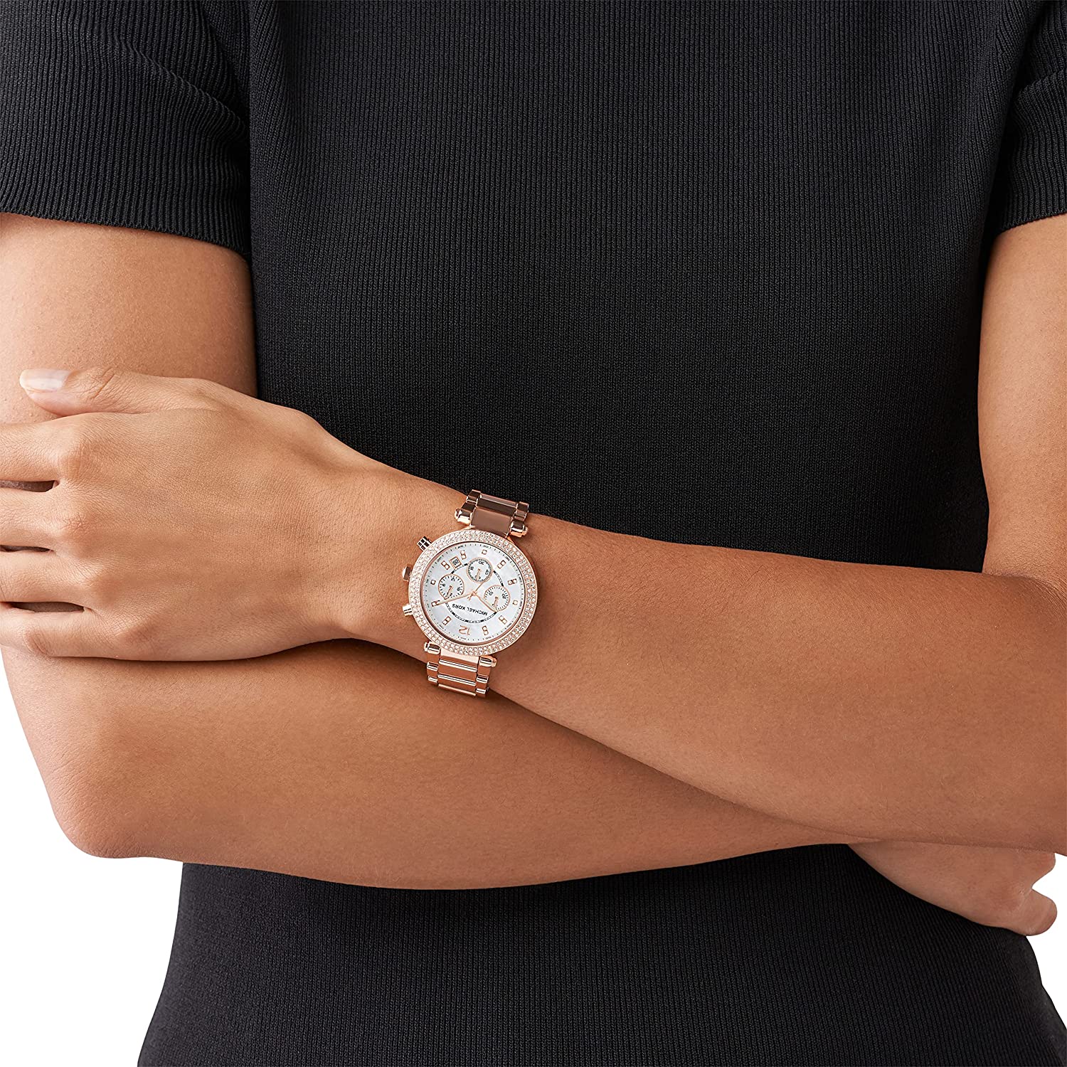 Orologio Donna Acciaio Rosè Zirconi Quarzo Cronografo Data Michael Kors MK5491