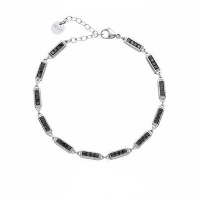 Bracciale Uomo Liu Jo Acciaio Zirconi Neri MLJ616