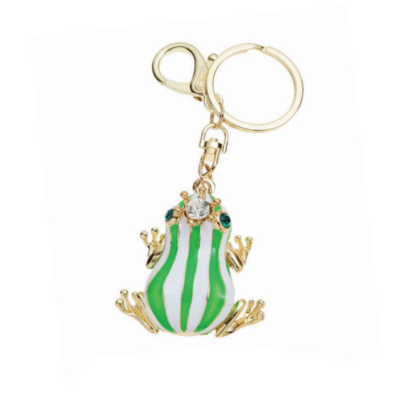 Portachiavi Donna Ottaviani Bronzo Dorato Principe Ranocchio Smalto Verde 52416
