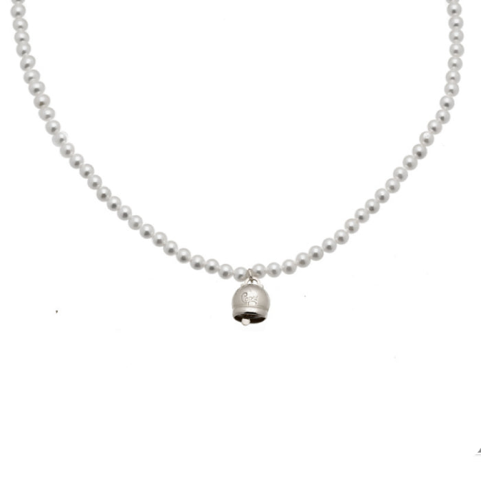 Collana La Campanella di Capri Argento Perle Girocollo Porta Fortuna CPRMD2-ARG
