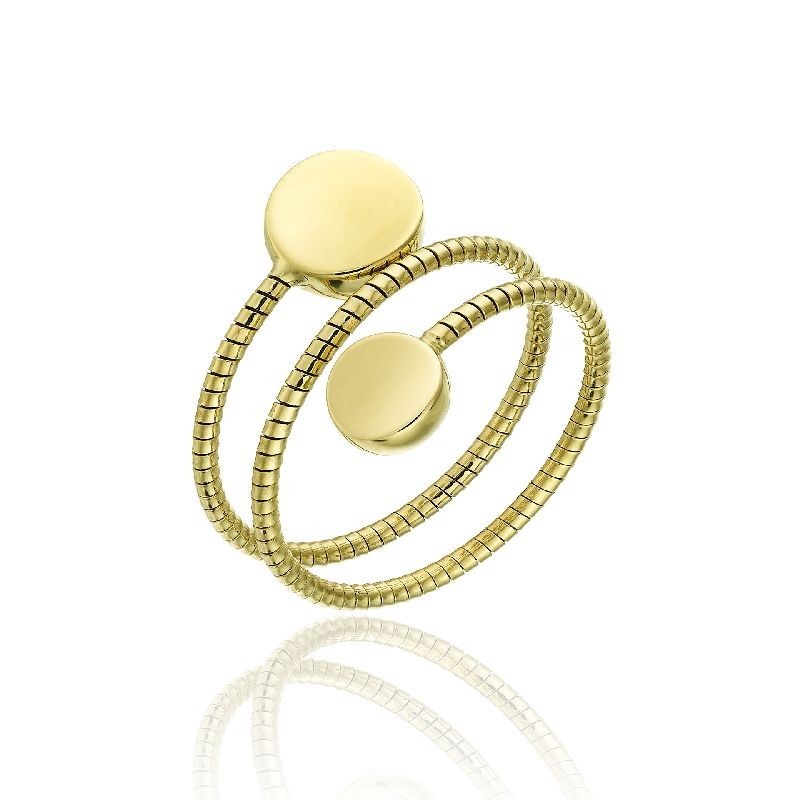 Anello Donna Chimento Oro Giallo 18 KT Dischi Lucidi Intreccio 1A10280ZZ1150