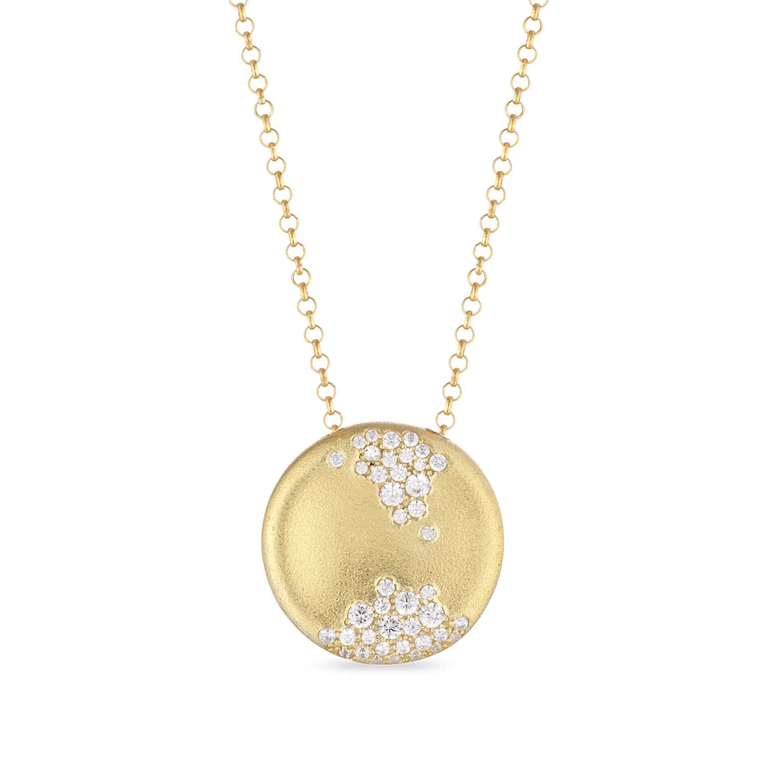 Collana Satinata Donna Argento 925 Oro Zirconi Bianchi CL108GB